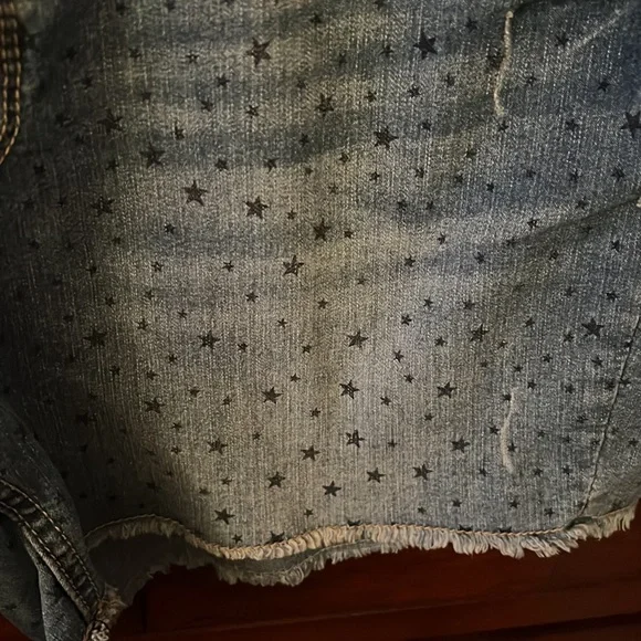 Dungaree shorts with white stars ,, - Picture 2 of 5